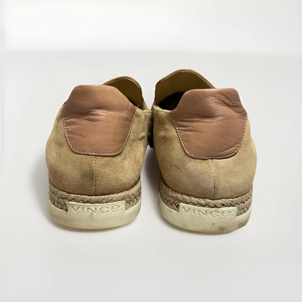 Vince Dillon‎ Brown Suede Espadrille Trim Whipstitch Sneakers Shoes Women's 8.5M